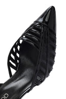 Women's Black Patent Leather Stiletto Heeled Shoes | Derimod