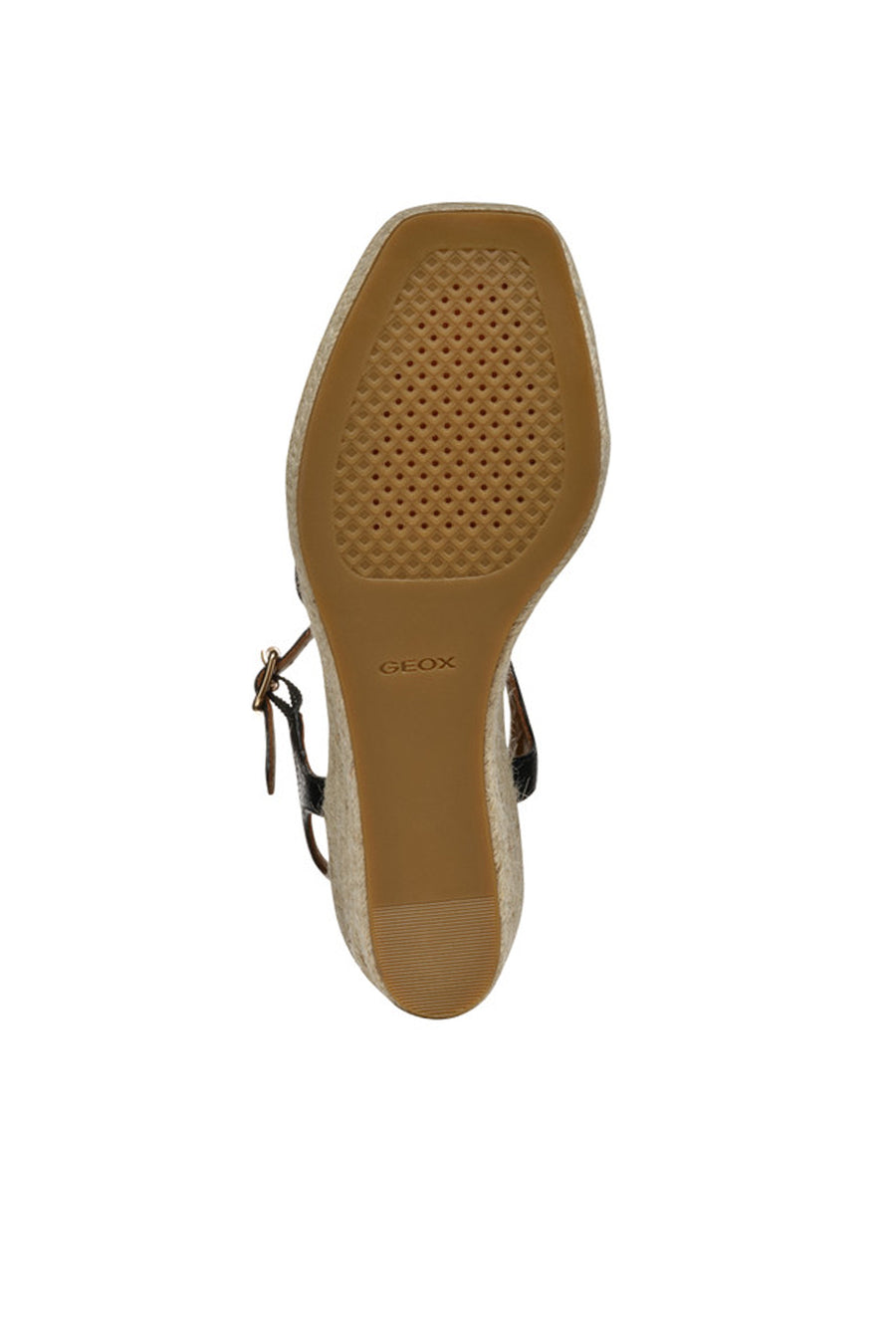 Geox Women Black D Panarea Wedge Heel Leather Sandal