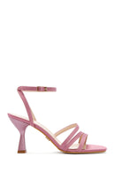 Women's Pink Ankle Strap Heeled Sandals | Derimod