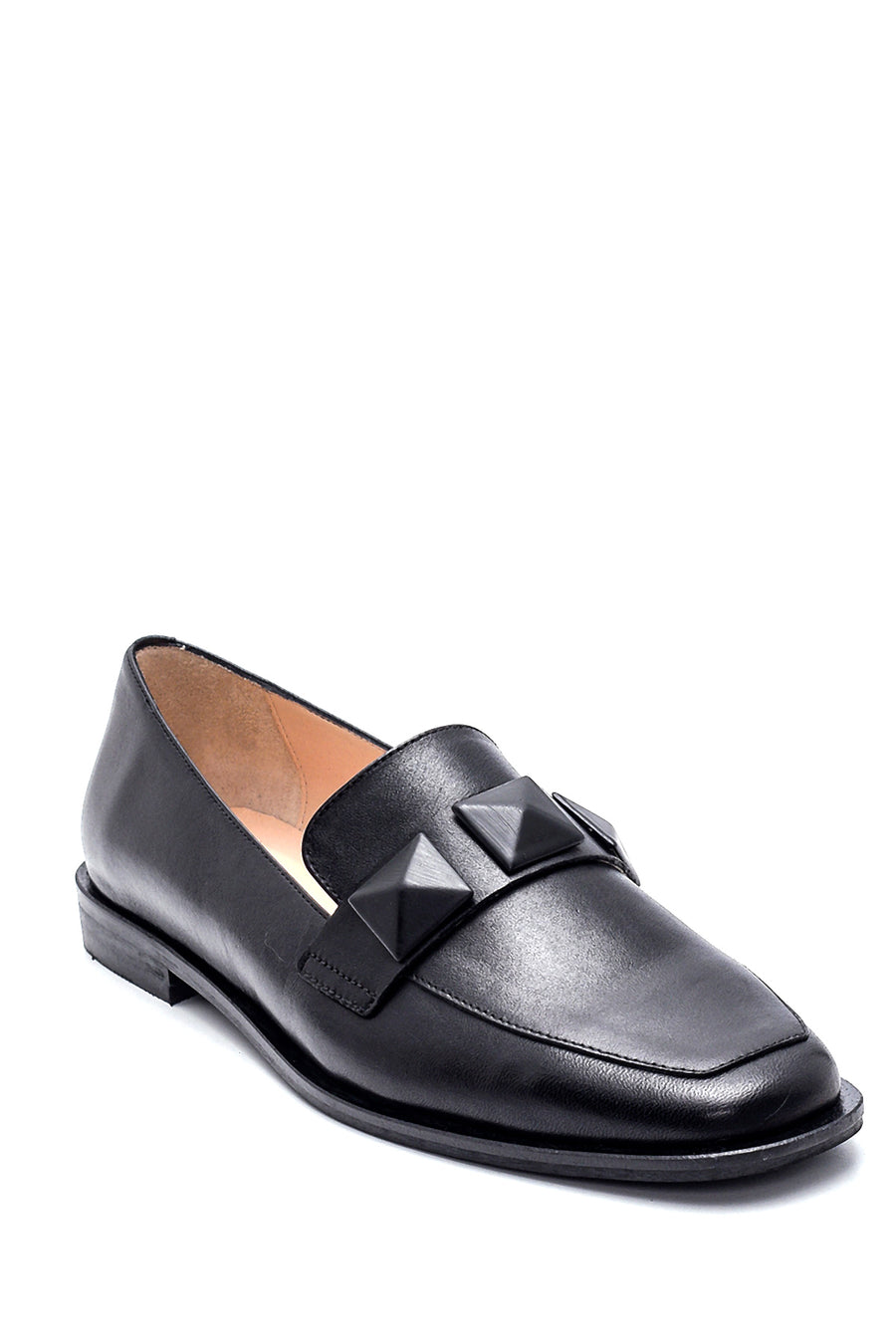 Kadın Deri Taşlı Loafer