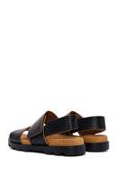 Camper Men's Black Brutus Leather Sandals | Derimod
