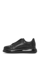 Men's Black Lace-up Thick-Sole Leather Sneaker | Derimod