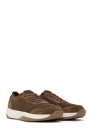 Derimod Zero Male Brown Lace-up Thick-soled Fabric Sneaker | Derimod