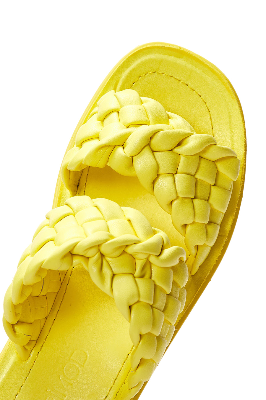 Women's Yellow Braided Thick Soled Slippers