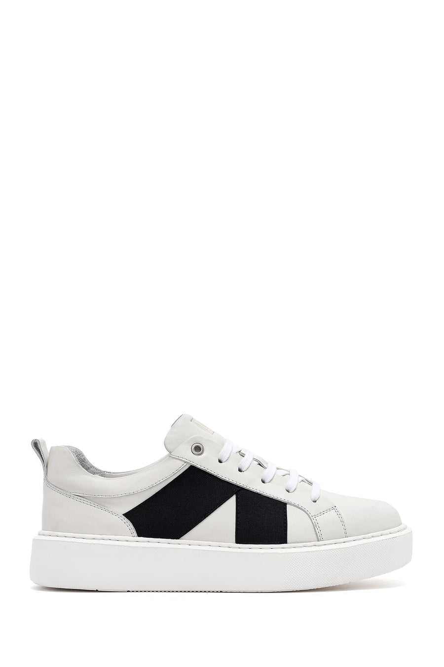 Erkek Beyaz Bağcıklı Kalın Tabanlı Deri Sneaker 25SFD654318 | Derimod