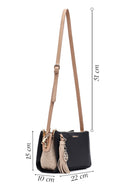 Women's Black Long Strap Crossbody Bag with Accessory Detail | Derimod