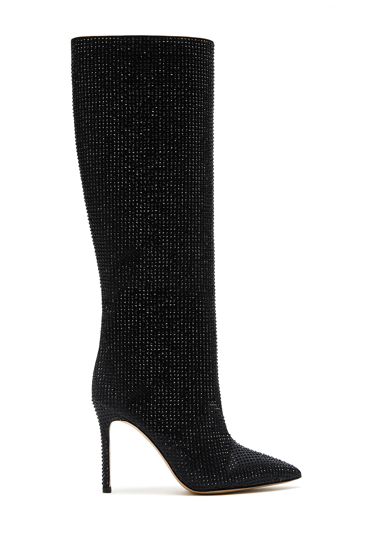 Women's Black Leather Thin Heeled Stone Boots 22WFD1208TS | Derimod