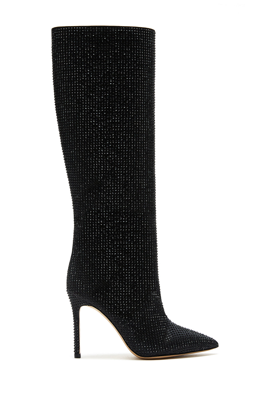 Women's Black Leather Thin Heeled Stone Boots 22WFD1208TS | Derimod
