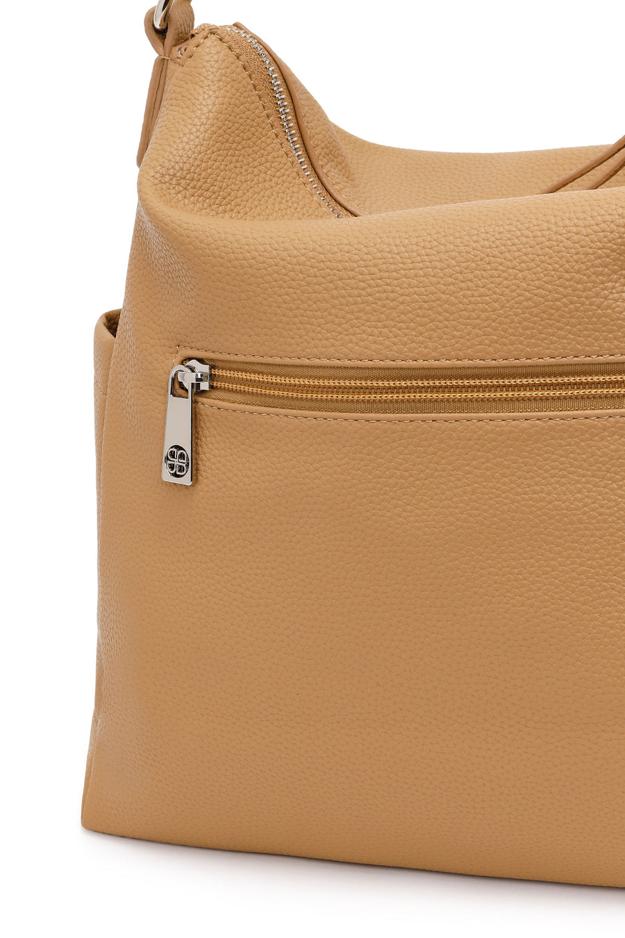Woman Beige Long-Strap Shoulder Bag