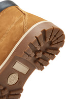Women's Tan Lace-Up Nubuck Leather Boots | Derimod