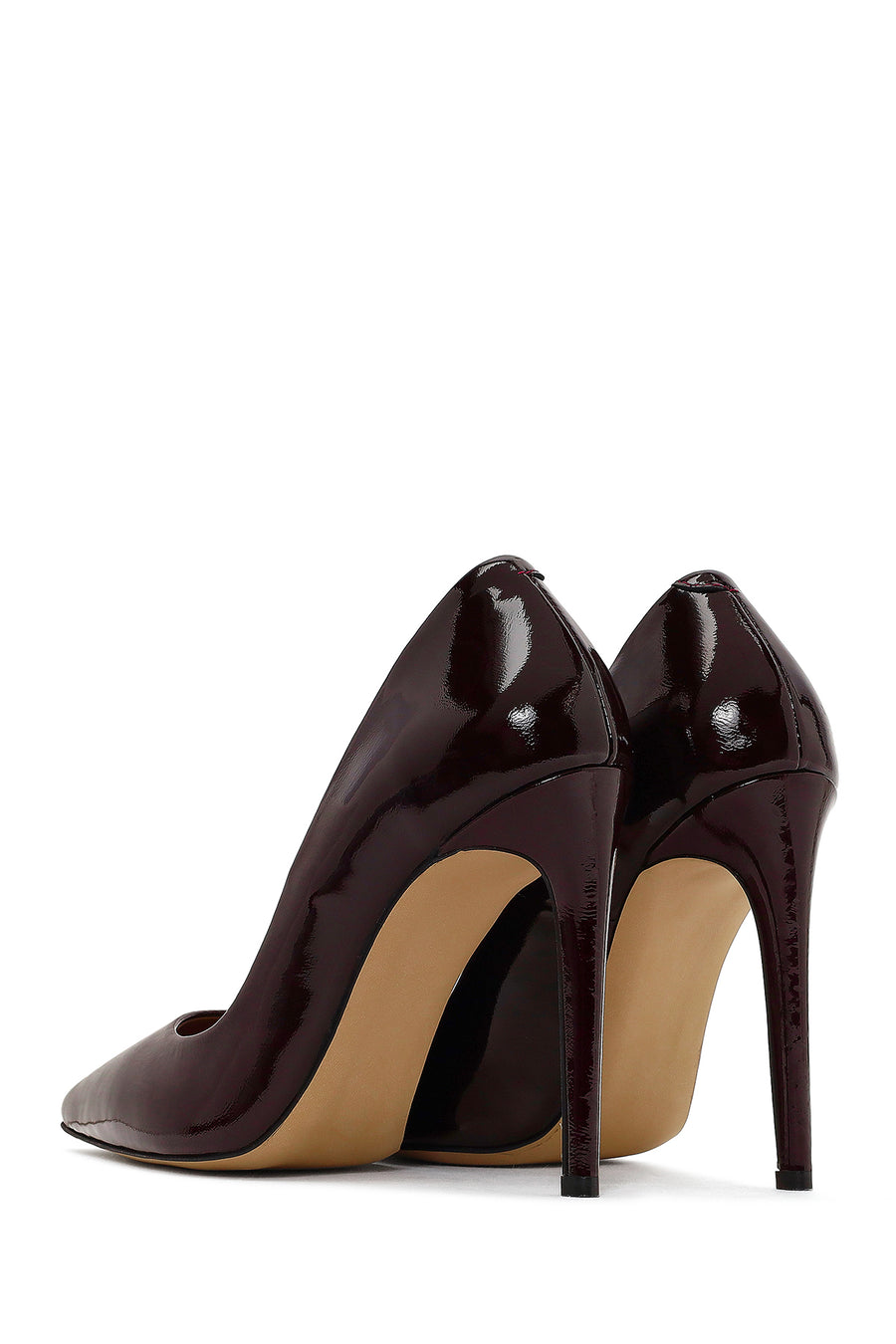 Woman Burgundy High Thin-Heel Patent Leather Leather Stiletto