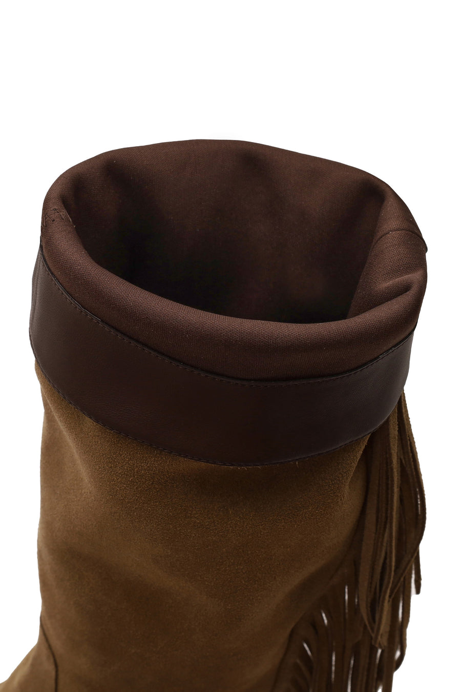 Woman Tan Tassel Suede Boot