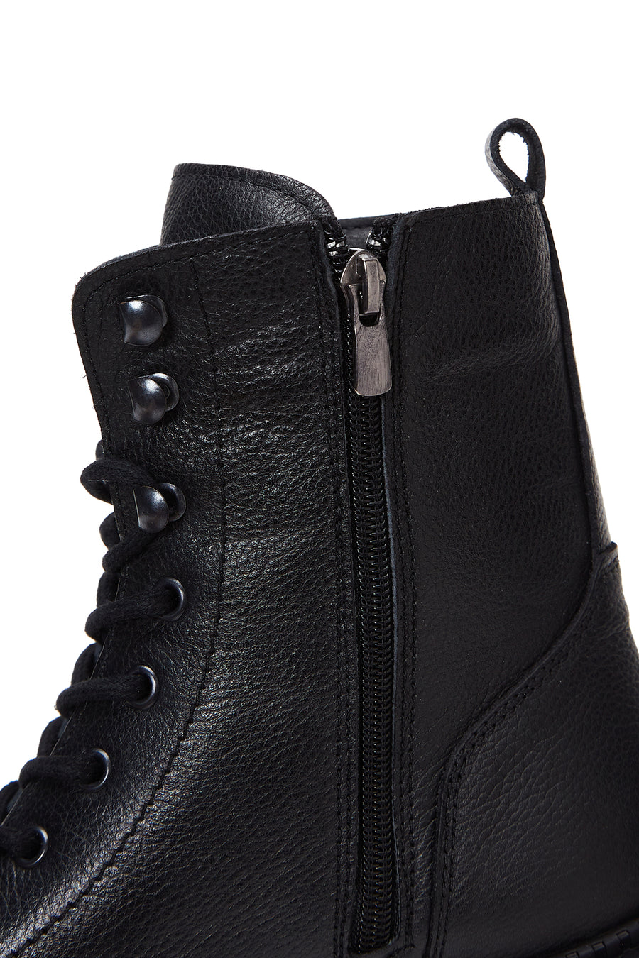 Men's Black Leather Zippered Boots