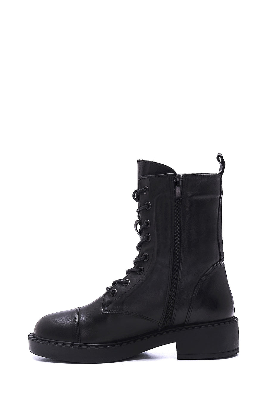 Women's Leather Zippered Boots
