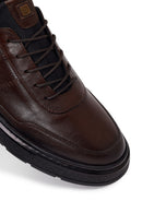 Male Brown Lace-Up Leather Sneaker | Derimod