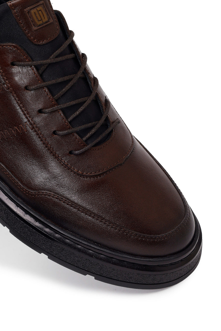 Male Brown Lace-Up Leather Sneaker