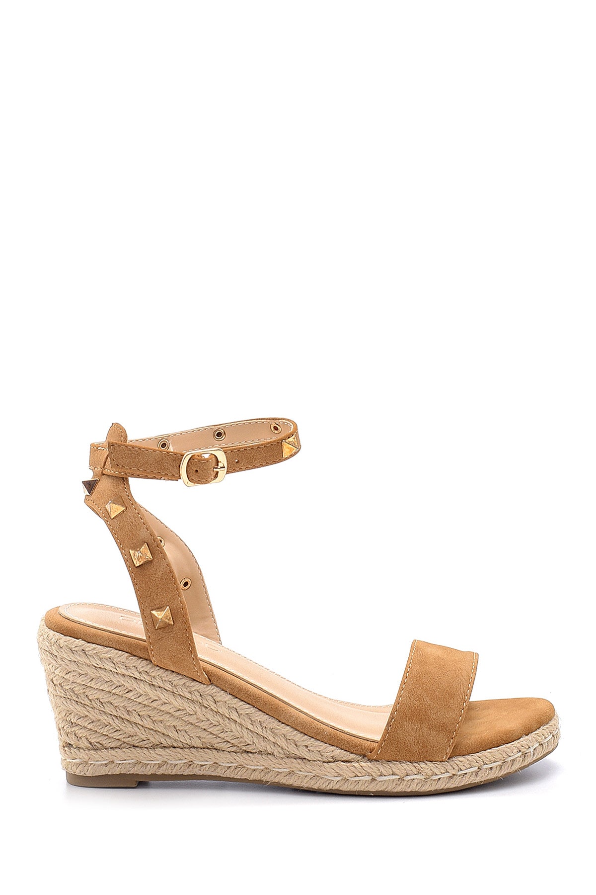 Women's Suede Wedge Heeled Sandals 20SFE202310 | Derimod