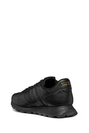 Geox Men's Black Lace-Up Leather Sneakers | Derimod