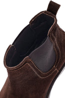 Men's Brown Suede Leather Chelsea Boots | Derimod