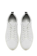 Men's White Lace-up Leather Sneaker | Derimod