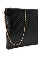 Women's Black Long Chain Strap Metallic Clutch Bag | Derimod