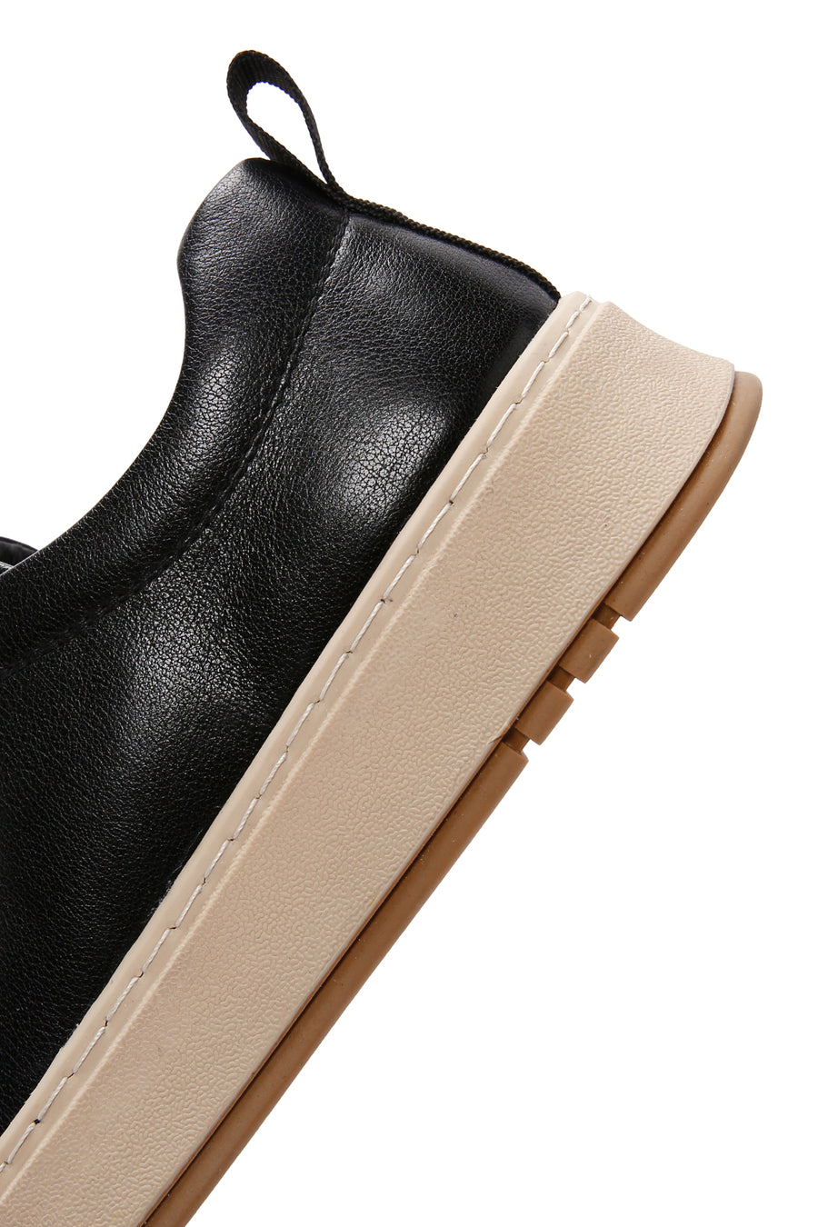 Men's Black Lace-up Leather Sneaker