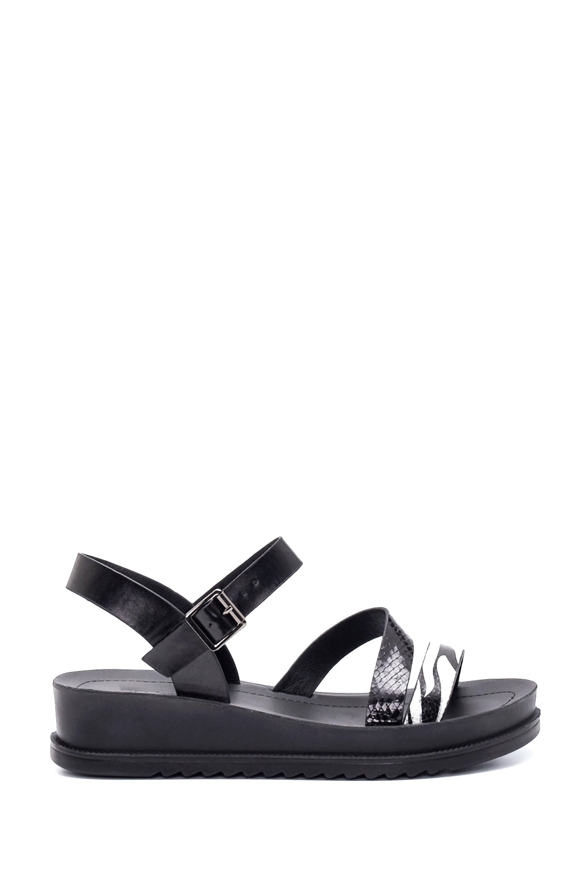 Women's Black Patterned Sandals 22SFE468518 | Derimod