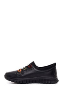 Woman Black Thick-Soled Leather Comfort Shoes | Derimod