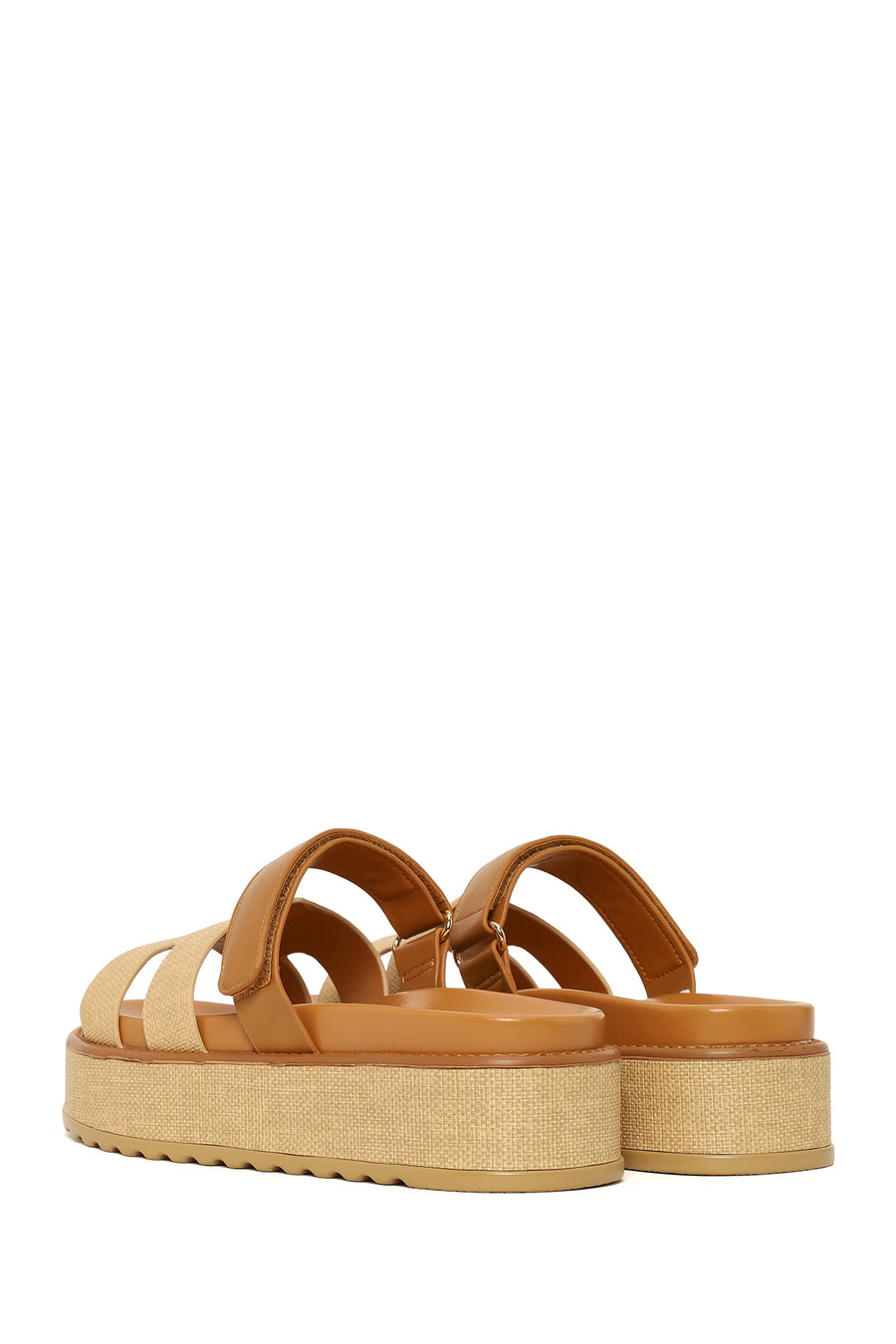 Woman Beige Strappy Thick-Soled Slipper