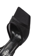 Women's Black Ankle Buckle High Thin Heel Sandals | Derimod