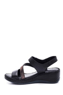 Women's Leather Wedge Heel Sandals | Derimod