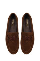 Women's Brown Suede Leather Loafer | Derimod