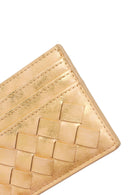 Woman Gold Braided Card Holder | Derimod