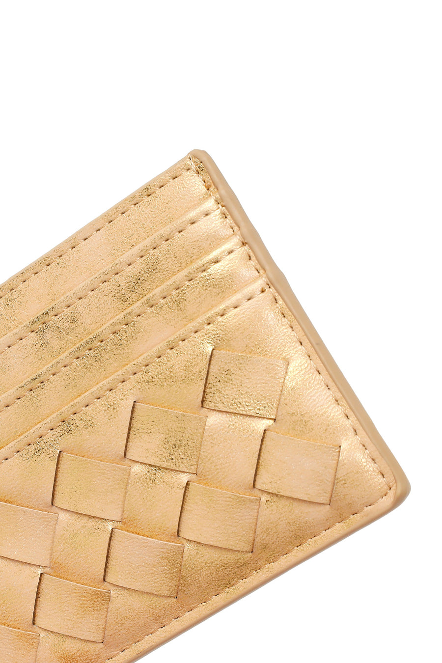 Woman Gold Braided Card Holder