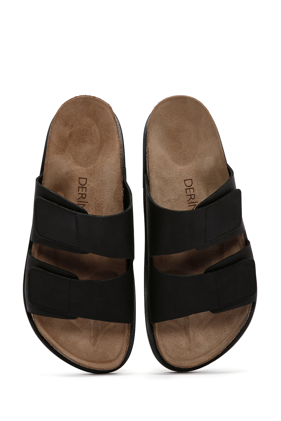 Men's Black Nubuck Leather Slippers