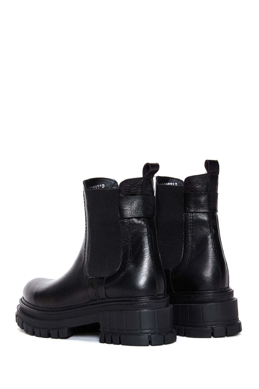 Women's Black Leather Thick Soled Chelsea Boots