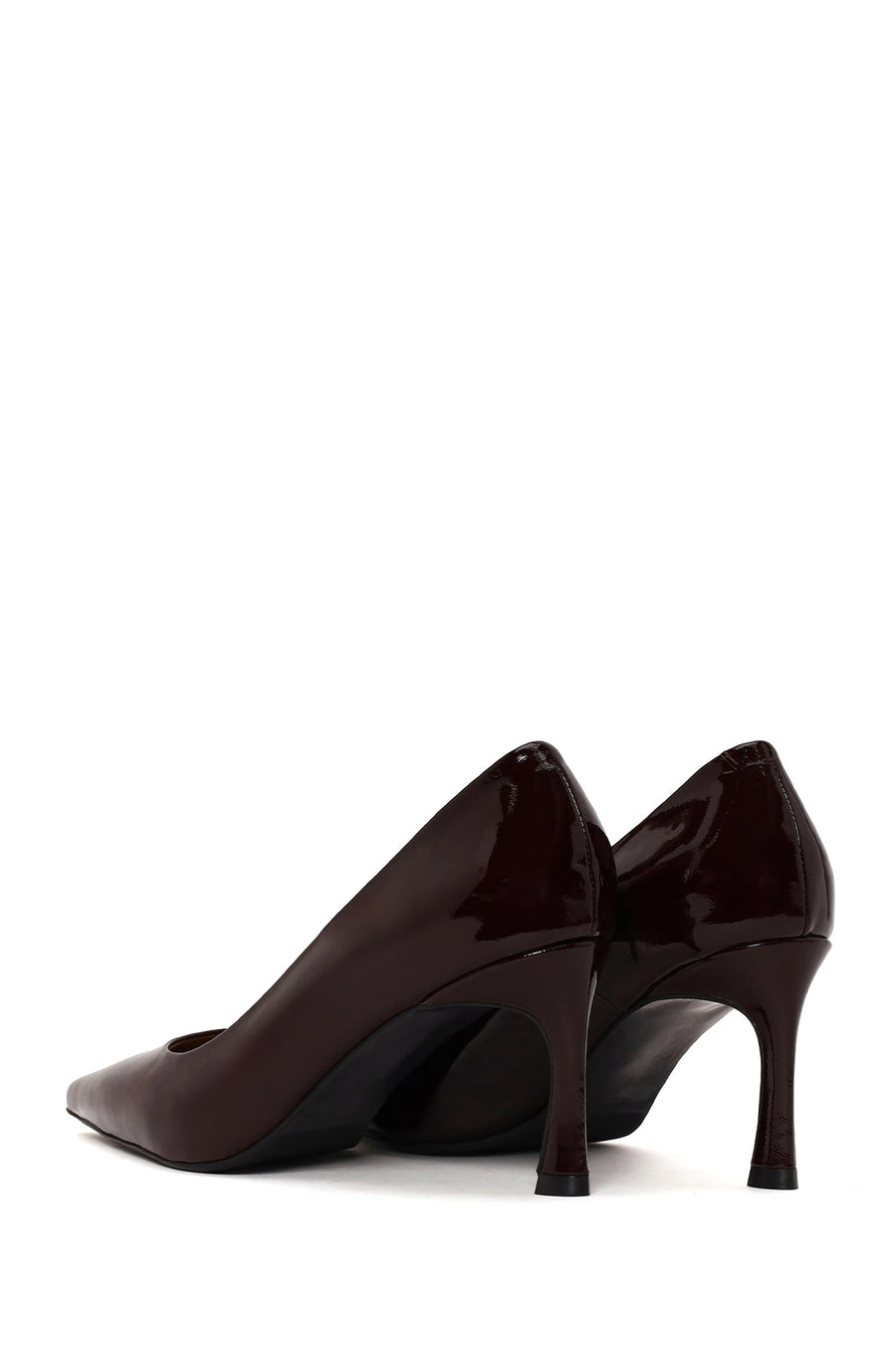 Woman Burgundy Thin-Heeled Patent Leather Leather Stiletto