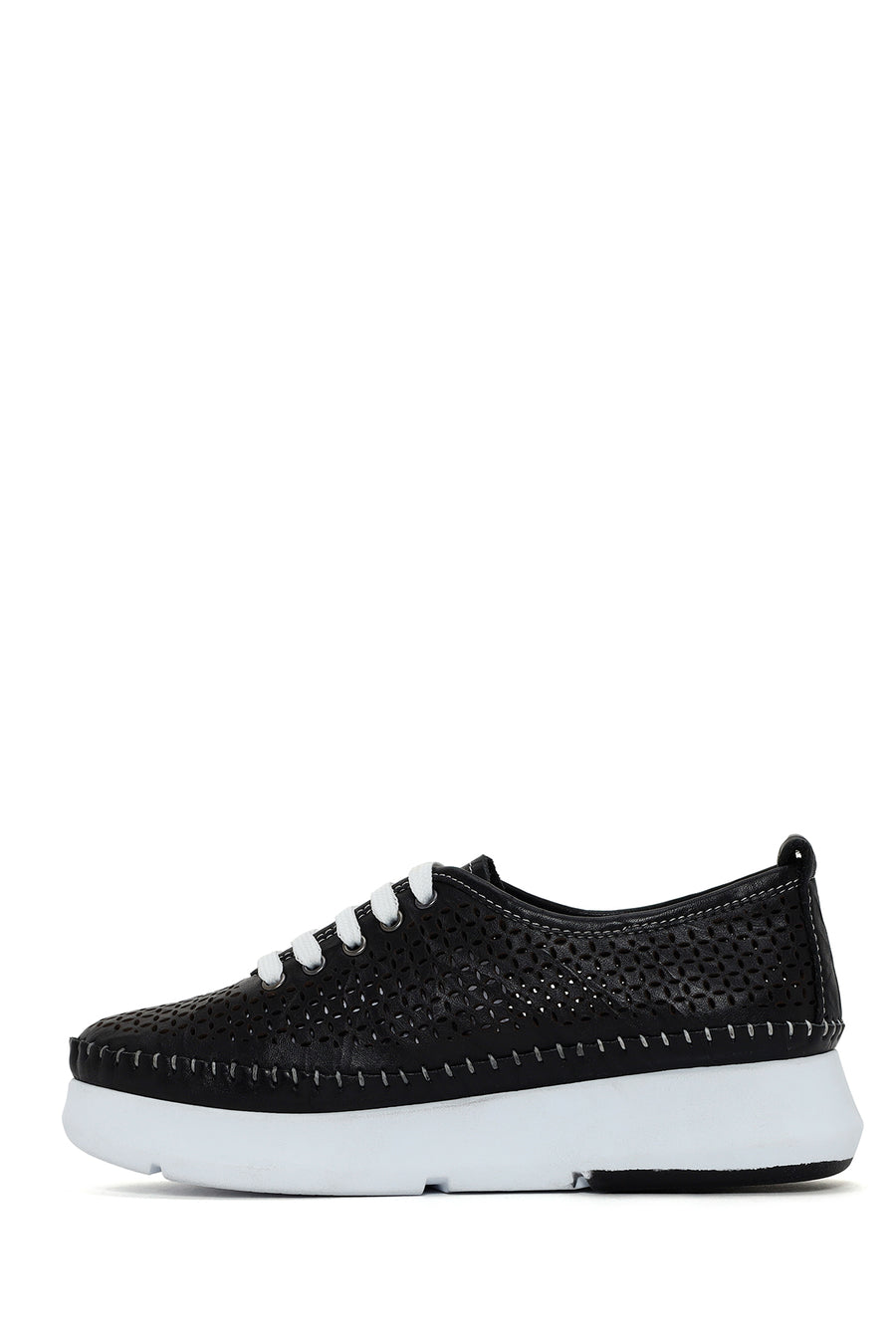 Women's Black Laced Thick Soled Shoes