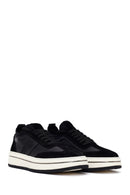 Erkek Siyah Bağcıklı Kalın Tabanlı Deri Sneaker | Derimod
