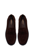 Woman Brown Suede Masculine Loafer | Derimod