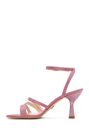 Women's Pink Ankle Strap Heeled Sandals | Derimod