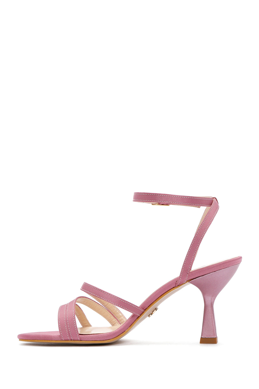 Women's Pink Ankle Strap Heeled Sandals