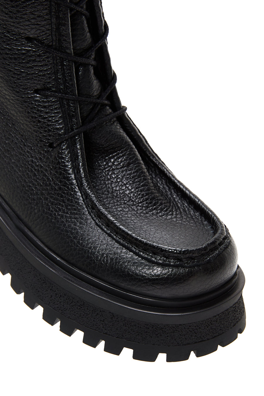 Women's Black Leather Zippered Flat Boots