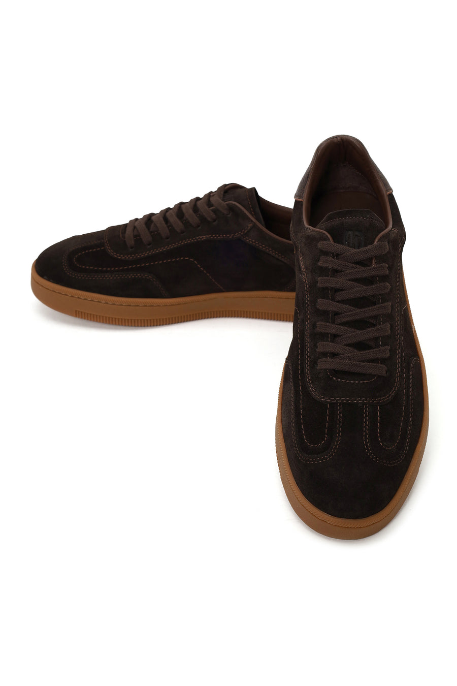 Erkek Kahverengi Bağcıklı Kalın Tabanlı Süet Deri Sneaker