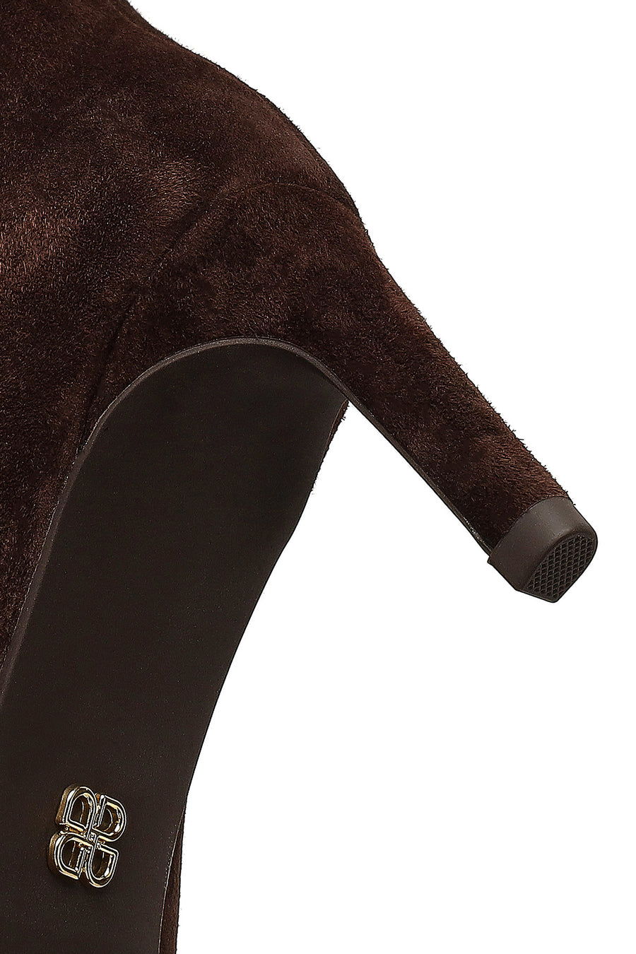 Woman Brown Thin-Heeled Suede Boots