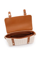 Women's Cream Long Strap Straw Crossbody Bag | Derimod