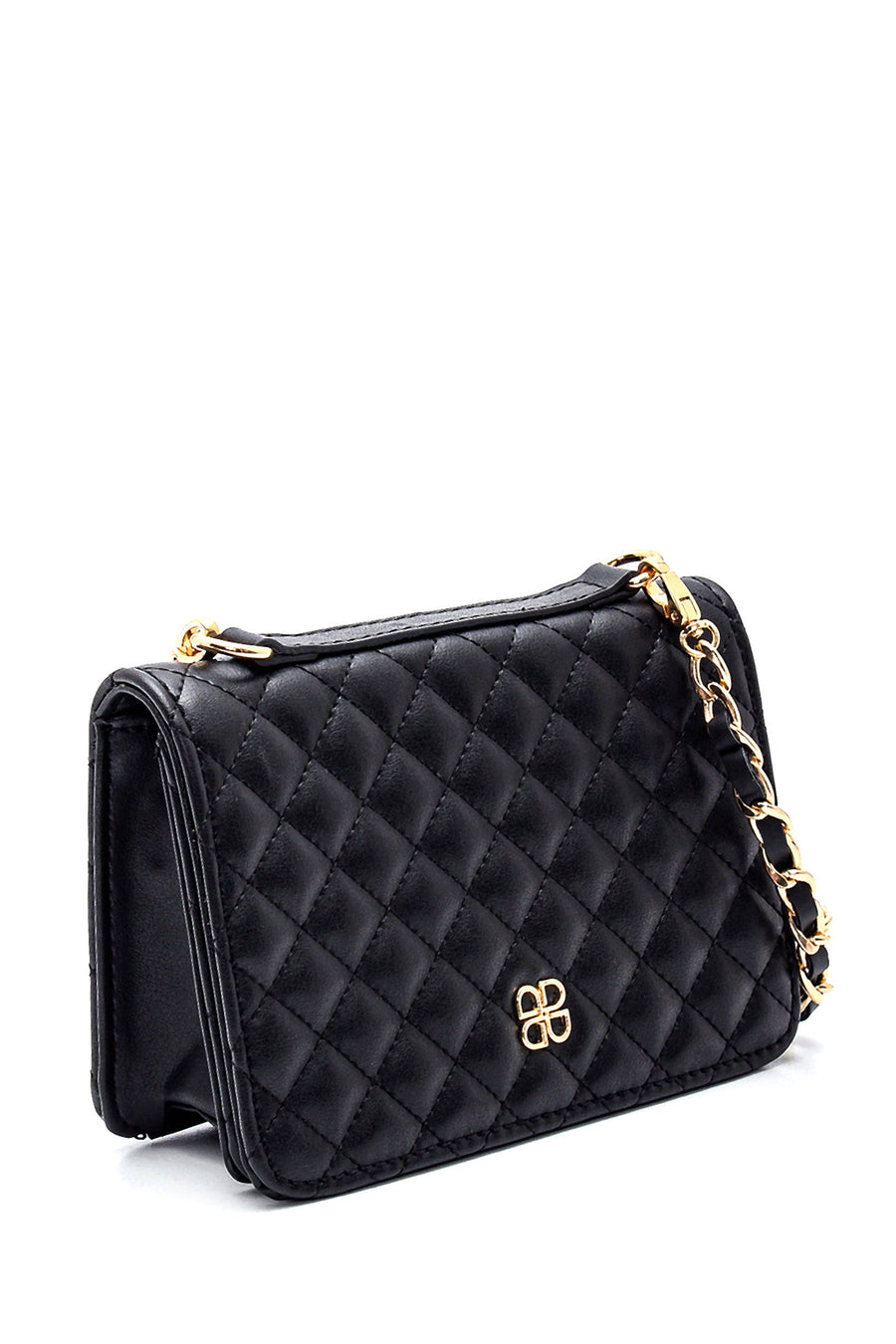 Women's Black Quilted Handbag