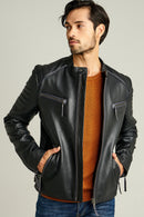 New Bosh Men's Leather Jacket | Derimod