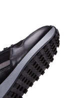 Women's Black Suede Detailed Leather Sneaker | Derimod