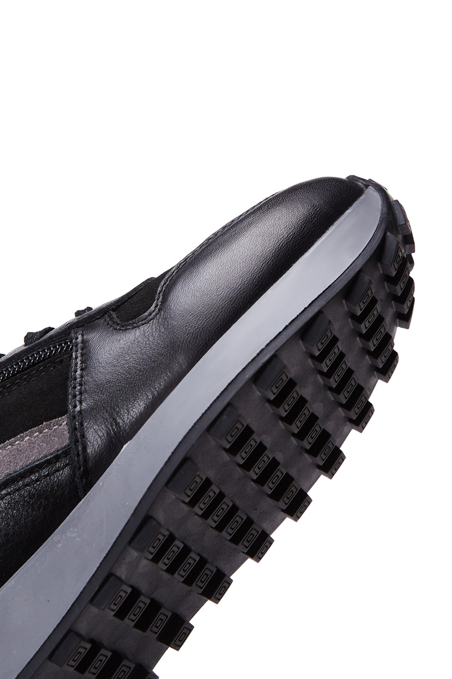 Women's Black Suede Detailed Leather Sneaker